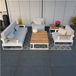 garden lounge garden furniture lounge set Cassis aluminium Teak white
