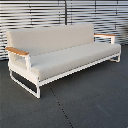Salon de jardin ICM mobilier d'extérieur Cassis aluminium Teck blanc Salon de jardin ICM mobilier d'extérieur Cassis aluminium Teck blanc