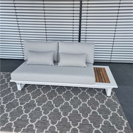 Muebles de salón de jardín ICM Cannes aluminio Teca blanco 2 plazas Muebles de salón de jardín ICM Cannes aluminio Teca blanco 2 plazas