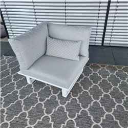 Muebles de salón de jardín ICM Cannes aluminio Teca blanco 2 plazas respaldo Muebles de salón de jardín ICM Cannes aluminio Teca blanco 2 plazas respaldo