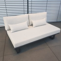 ICM garden lounge lounge furniture Módulo de sofá de 2 plazas de aluminio antracita Menton ICM garden lounge lounge furniture Módulo de sofá de 2 plazas de aluminio antracita Menton