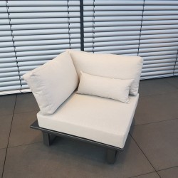 ICM garden lounge lounge furniture Módulo de sillón de 1 asiento de aluminio antracita Menton ICM garden lounge lounge furniture Módulo de sillón de 1 asiento de aluminio antracita Menton