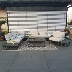 ICM Gartenlounge Outdoormöbel Menton Aluminium Anthrazit Loungemöbel alu Modul modular exclusiv Lounge Set ICM Gartenlounge Outdoormöbel Menton Aluminium Anthrazit Loungemöbel alu Modul modular exclusiv Lounge Set