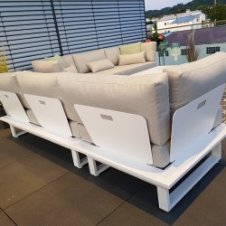 Module modulaire blanc en aluminium de meubles de patio de salon de jardin d'ICM St. Tropez Module modulaire blanc en aluminium de meubles de patio de salon de jardin d'ICM St. Tropez