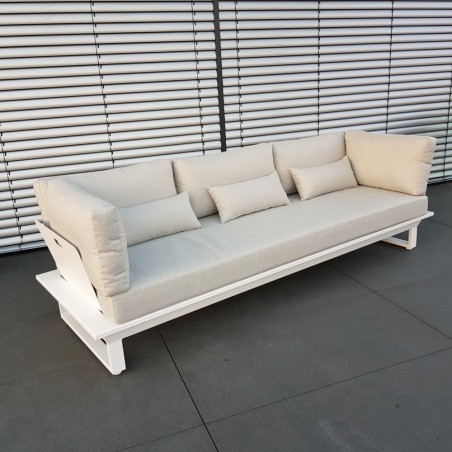 ICM garden lounge lounge furniture Módulo modular de 3 plazas de aluminio blanco de St. Tropez ICM garden lounge lounge furniture Módulo modular de 3 plazas de aluminio blanco de St. Tropez