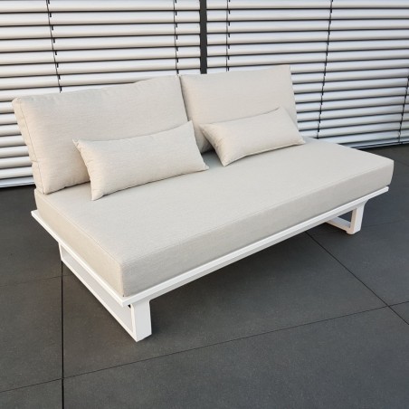 ICM garden lounge lounge furniture Módulo de 2 plazas de aluminio blanco de St. Tropez ICM garden lounge lounge furniture Módulo de 2 plazas de aluminio blanco de St. Tropez