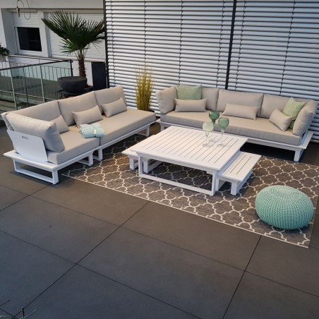 Gartenlounge Gartenmöbel  Lounge Set St. Tropez Aluminium weiß Modul outdoor sofa
