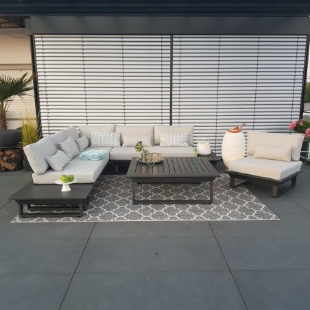 ICM salon de jardin mobilier de jardin St. Tropez anthracite module de mobilier de salon modulaire alu de luxe en plein air ICM salon de jardin mobilier de jardin St. Tropez anthracite module de mobilier de salon modulaire alu de luxe en plein air