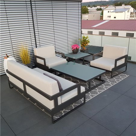 Gartenlounge Set Marseille Anthrazit 3-2-1 Alu wetterbeständig exclusiv luxus Gartenlounge Set Marseille Anthrazit 3-2-1 Alu wetterbeständig exclusiv luxus