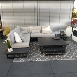 Salón de jardín muebles de jardín Grenoble aluminio módulo antracita lujo exclusivo Salón de jardín muebles de jardín Grenoble aluminio módulo antracita lujo exclusivo