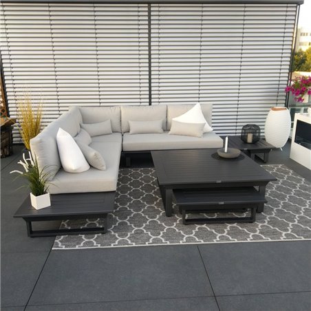 Salón de jardín muebles de jardín Grenoble aluminio módulo antracita lujo exclusivo Salón de jardín muebles de jardín Grenoble aluminio módulo antracita lujo exclusivo