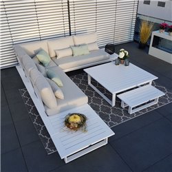 Salon de jardin salon de jardin ensemble lounge Module de chaise longue en aluminium gris anthracite