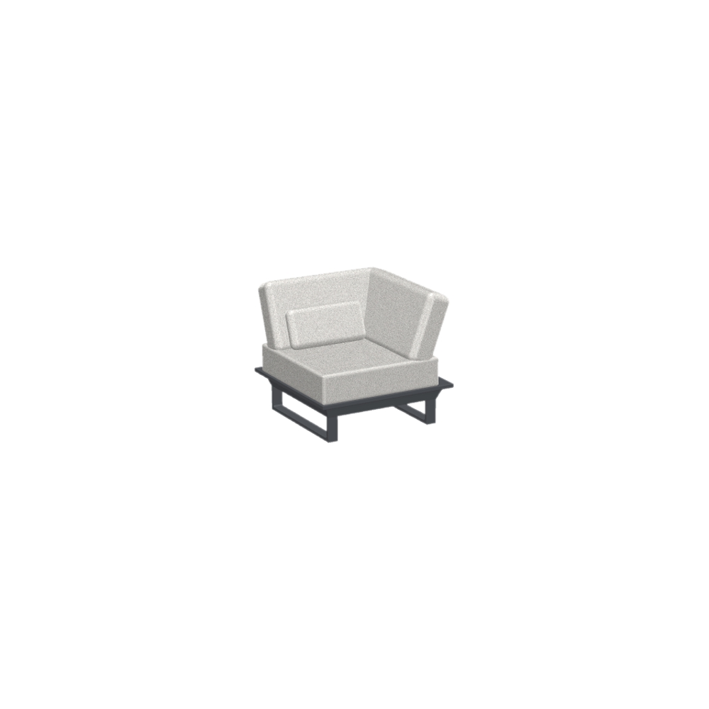 ICM Gartenlounge Loungemöbel Alu grau Sessel Ecksmodul weiß 1 Sitzer lounge sofa modul wetterfest