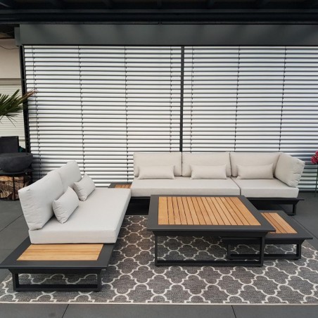 garden lounge garden furniture lounge set Cannes aluminium Teak anthracite Lounge module set